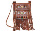 Fringed Moroccan Touareg Leather Bag with Embroidery