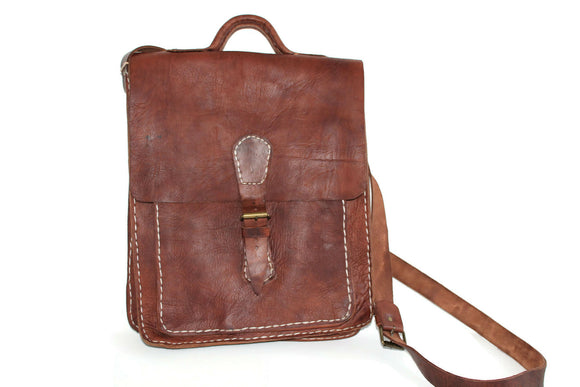 Tough Moroccan Leather Portfolio Satchel Bag